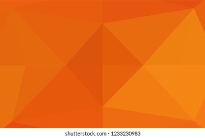 Light Orange vector blurry hexagon texture. Shining illustration, which consist of triangles. The completely new template can be used for your brand book.