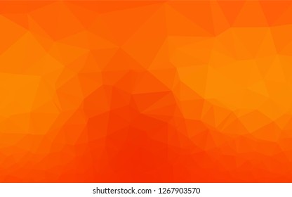 Light Orange vector blurry hexagon template. Triangular geometric sample with gradient.  The completely new template can be used for your brand book.