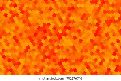 Light Orange vector blurry hexagon background design. Geometric background in Origami style with gradient. 