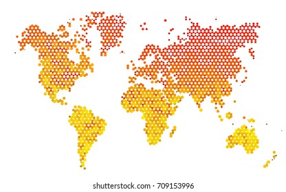 Light Orange vector blurry hexagon background design. Geometric background in Origami style with gradient. 