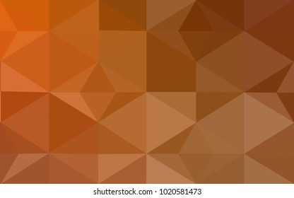 Light Orange vector blurry triangle background design. Geometric background in Origami style with gradient. 