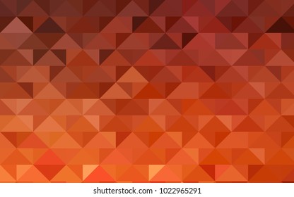 Light Orange vector blurry triangle template. Geometric illustration in Origami style with gradient.  The best triangular design for your business.