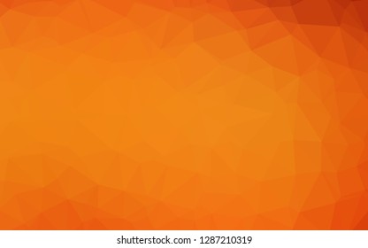 Light Orange vector blurry triangle pattern. A sample with polygonal shapes. Template for a cell phone background.