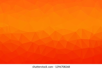 Light Orange vector blurry triangle template. Creative illustration in halftone style with gradient. Polygonal design for your web site.