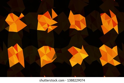 Light Orange vector blurry triangle texture. Geometric illustration in Origami style with gradient. Template for your brand book.