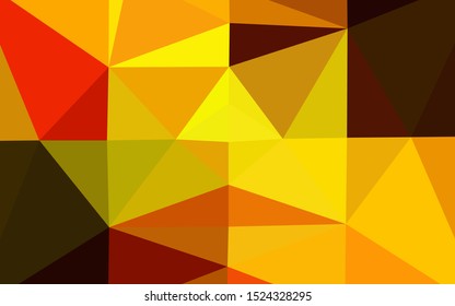 Light Orange vector blurry triangle template. Geometric illustration in Origami style with gradient. Completely new design for your business.
