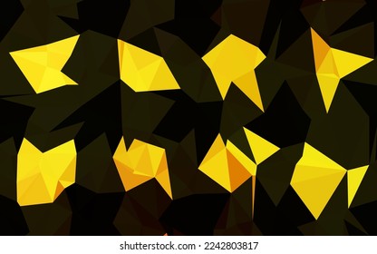 Light Orange vector blurry triangle pattern. Colorful illustration in Origami style with gradient.  Polygonal design for your web site.