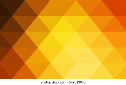 Light Orange vector blurry triangle background design. Geometric background in Origami style with gradient. 