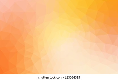 Light Orange vector blurry triangle background design. Geometric background in Origami style with gradient. 