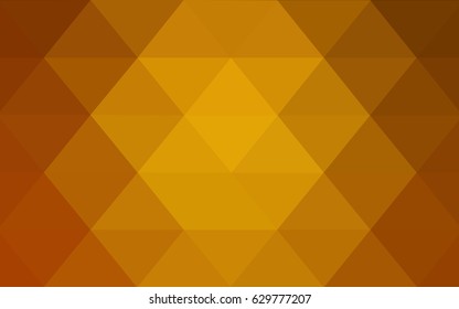 Light Orange vector blurry triangle background design. Geometric background in Origami style with gradient. 