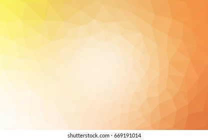 Light Orange vector blurry triangle background design. Geometric background in Origami style with gradient. 