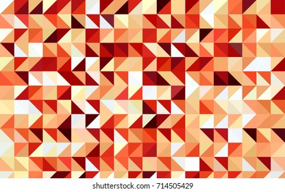 Light Orange vector blurry triangle pattern. Shining illustration, which consist of triangles. The textured pattern can be used for background.
