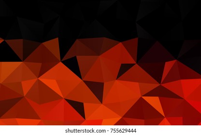 Light Orange vector blurry triangle template. Triangular geometric sample with gradient.  The completely new template can be used for your brand book.