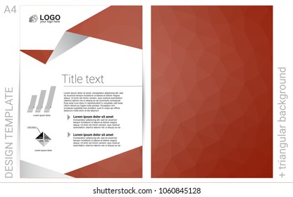 Light Orange vector  brochure for ui, ux design. Abstract booklet on colored background with gradient. Pattern for beautiful business cards, folders.