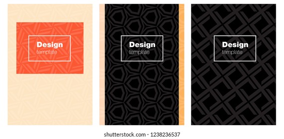 Light Orange vector brochure for ui, ux design. Glitter abstract design concept with text box. Pattern notebooks, journals.