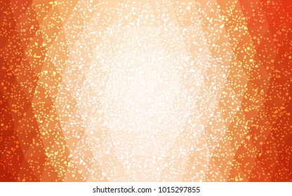 Light Orange vector christmas postcard low polygon background. Illustration consisting of triangles. Abstract triangular polygonal origami or crystal design of New Year celebration.
