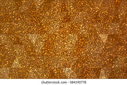 Light Orange vector christmas postcard low polygon background. Illustration consisting of triangles. Abstract triangular polygonal origami or crystal design of New Year celebration.