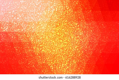 Light Orange vector christmas postcard low polygon background. Illustration consisting of triangles. Abstract triangular polygonal origami or crystal design of New Year celebration.