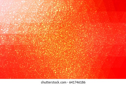 Light Orange vector christmas postcard low polygon background. Illustration consisting of triangles. Abstract triangular polygonal origami or crystal design of New Year celebration.