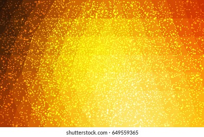 Light Orange vector christmas postcard low polygon background. Illustration consisting of triangles. Abstract triangular polygonal origami or crystal design of New Year celebration.
