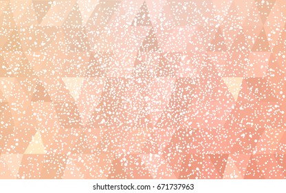 Fondo bajo del polígono de la postal de la Navidad del Vector naranja claro. Ilustración que consta de triángulos. Abstractas diseño poligonal triangular de origami o cristal de la celebración del Año Nuevo.