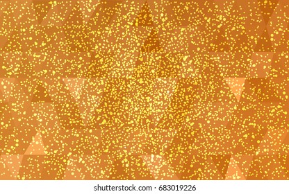 Light Orange vector christmas postcard low polygon background. Illustration consisting of triangles. Abstract triangular polygonal origami or crystal design of New Year celebration.