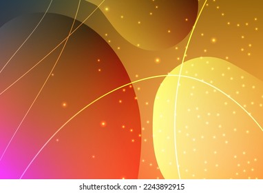 Light Orange vector Circles, lines with colorful gradient on abstract background. Beautiful colored illustration with blurred circles in nature style. Modern design for a business card.