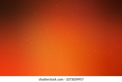Light Orange vector cover with astronomical stars. Glitter abstract illustration with colorful cosmic stars. Best design for your ad, poster, banner.