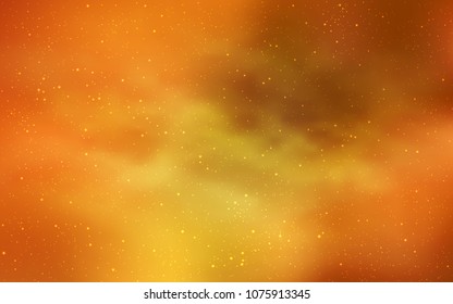 Light Orange vector cover with astronomical stars. Blurred decorative design in simple style with galaxy stars. Pattern for astrology websites.