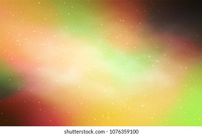 Light Orange vector cover with astronomical stars. Shining illustration with sky stars on abstract template. Smart design for your business advert.