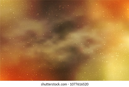 Light Orange vector cover with astronomical stars. Modern abstract illustration with Big Dipper stars. Template for cosmic backgrounds.