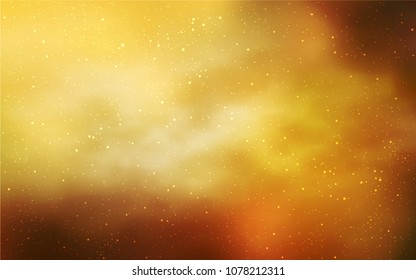 Light Orange vector cover with astronomical stars. Blurred decorative design in simple style with galaxy stars. Smart design for your business advert.