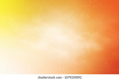 Light Orange vector cover with astronomical stars. Space stars on blurred abstract background with gradient. Best design for your ad, poster, banner.