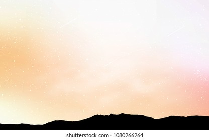 Light Orange vector cover with astronomical stars. Space stars on blurred abstract background with gradient. Smart design for your business advert.