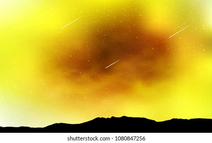Light Orange vector cover with astronomical stars. Blurred decorative design in simple style with galaxy stars. Template for cosmic backgrounds.