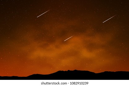 Light Orange vector cover with astronomical stars. Shining illustration with sky stars on abstract template. Best design for your ad, poster, banner.