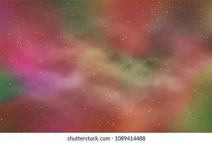 Light Orange vector cover with astronomical stars. Space stars on blurred abstract background with gradient. Pattern for astronomy websites.