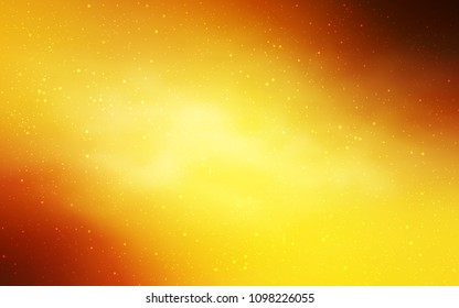 Light Orange vector cover with astronomical stars. Glitter abstract illustration with colorful cosmic stars. Pattern for futuristic ad, booklets.