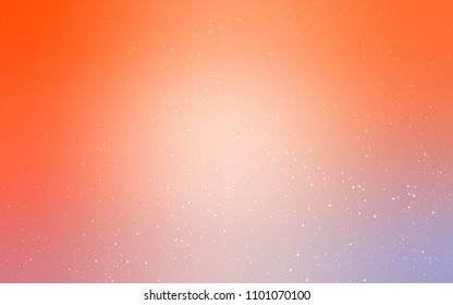 Light Orange vector cover with astronomical stars. Space stars on blurred abstract background with gradient. Best design for your ad, poster, banner.