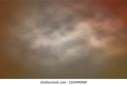 Light Orange vector cover with astronomical stars. Space stars on blurred abstract background with gradient. Smart design for your business advert.