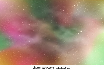Light Orange vector cover with astronomical stars. Space stars on blurred abstract background with gradient. Pattern for futuristic ad, booklets.