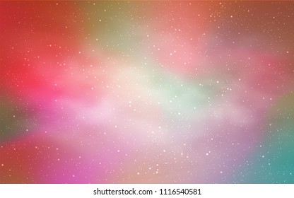 Light Orange vector cover with astronomical stars. Glitter abstract illustration with colorful cosmic stars. Best design for your ad, poster, banner.