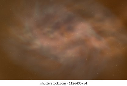 Light Orange vector cover with astronomical stars. Shining colored illustration with bright astronomical stars. Smart design for your business advert.
