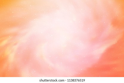 Light Orange vector cover with astronomical stars. Glitter abstract illustration with colorful cosmic stars. Template for cosmic backgrounds.