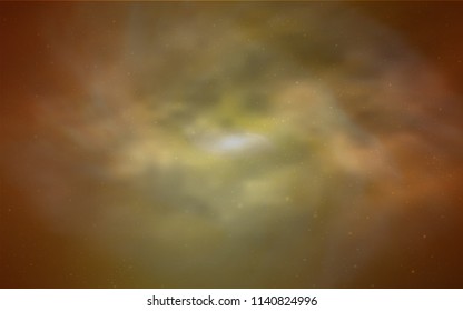 Light Orange vector cover with astronomical stars. Space stars on blurred abstract background with gradient. Pattern for futuristic ad, booklets.