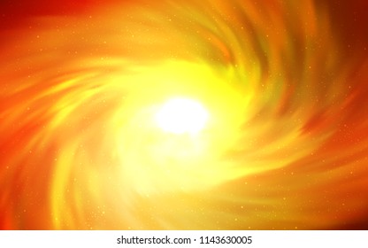 Light Orange vector cover with astronomical stars. Blurred decorative design in simple style with galaxy stars. Template for cosmic backgrounds.