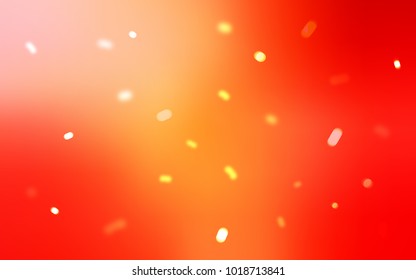 Light Orange vector cover with beautiful snowflakes. Glitter abstract illustration with crystals of ice. The pattern can be used for year new  websites.