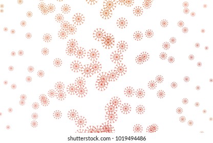 Light Orange vector cover with beautiful snowflakes. Modern geometrical abstract illustration with crystals of ice. The pattern can be used for new year ad, booklets.