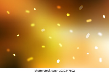 Light Orange vector cover with beautiful snowflakes. Blurred decorative design in xmas style with snow. The pattern can be used for year new  websites.