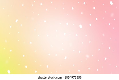 Light Orange vector cover with beautiful snowflakes. Blurred decorative design in xmas style with snow. The pattern can be used for year new  websites.